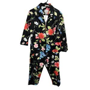 E.L.C.C Womens Floral Blazer Pants Set Sz Medium